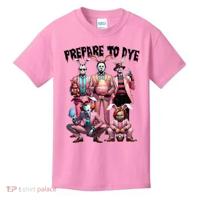 Bunny Easter Horror Dyeing Eggs Kids T-Shirt