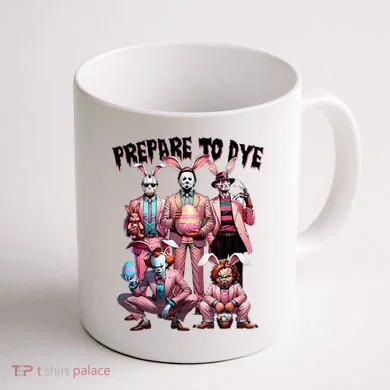Bunny Easter Horror Dyeing Eggs Coffee Mug back