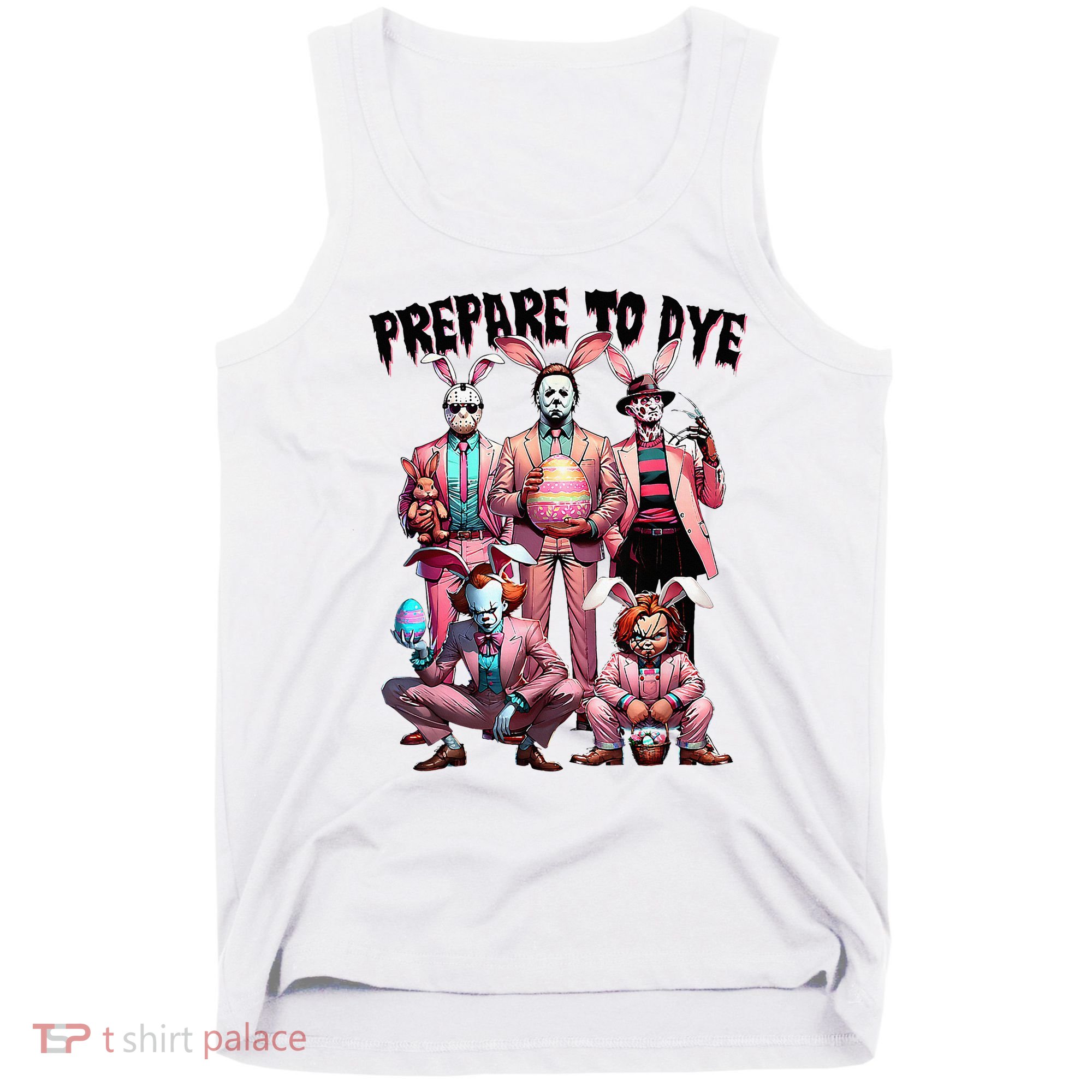 Bunny Easter Horror Dyeing Eggs Tank Top