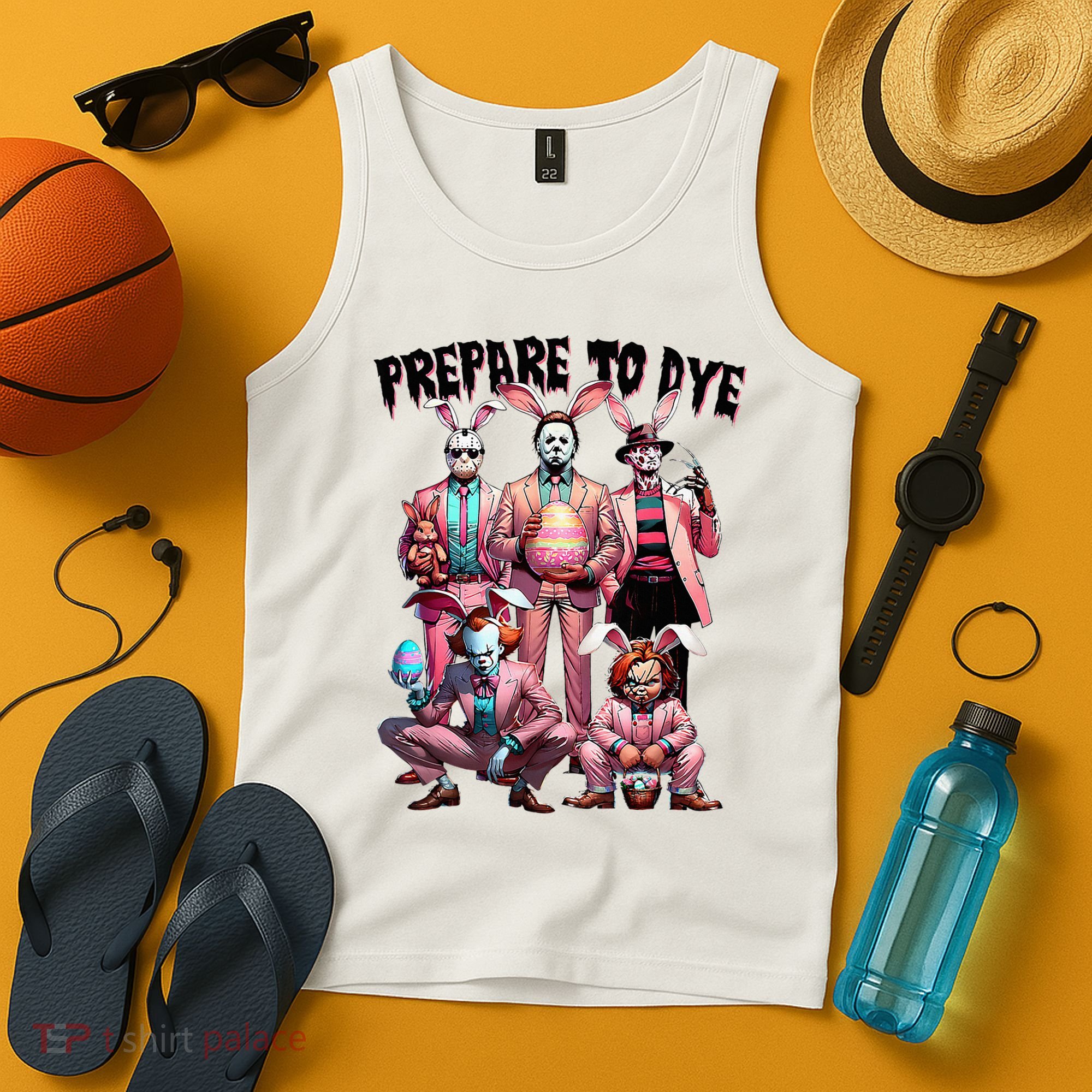 Bunny Easter Horror Dyeing Eggs Tank Top