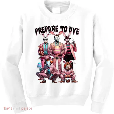 Bunny Easter Horror Dyeing Eggs Kids Sweatshirt