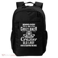 Behind Every Crazy Biker Is An Even Crazier Old Lady Backpack thumb 0
