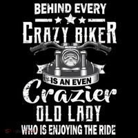 Behind Every Crazy Biker Is An Even Crazier Old Lady Ornament thumb 1