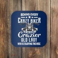 Behind Every Crazy Biker Is An Even Crazier Old Lady Coaster thumb 0
