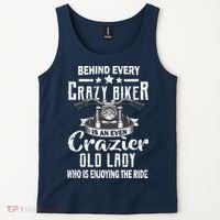 Behind Every Crazy Biker Is An Even Crazier Old Lady Tank Top thumb 2
