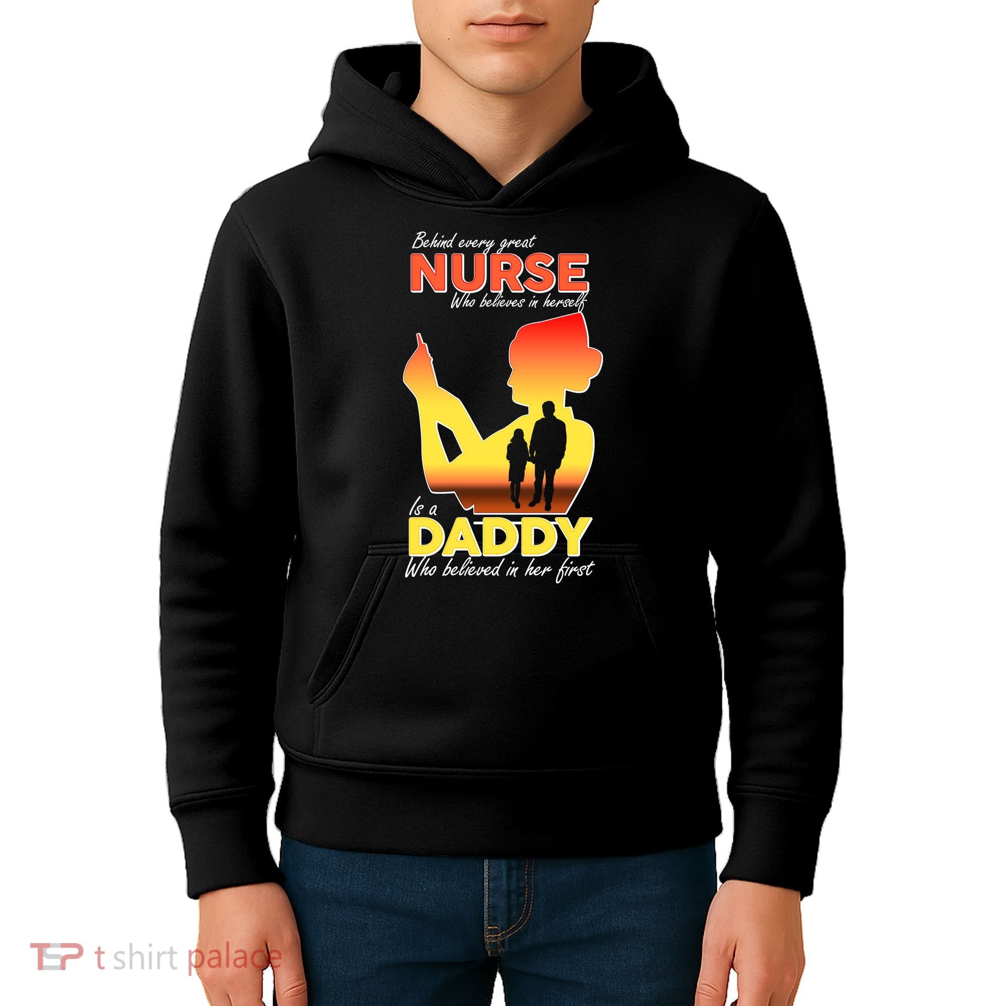 Behind Every Great Nurse Is A Daddy Kids Hoodie