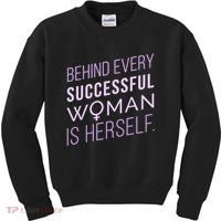 Behind Every Successful Woman Is Herself Kids Sweatshirt thumb 0