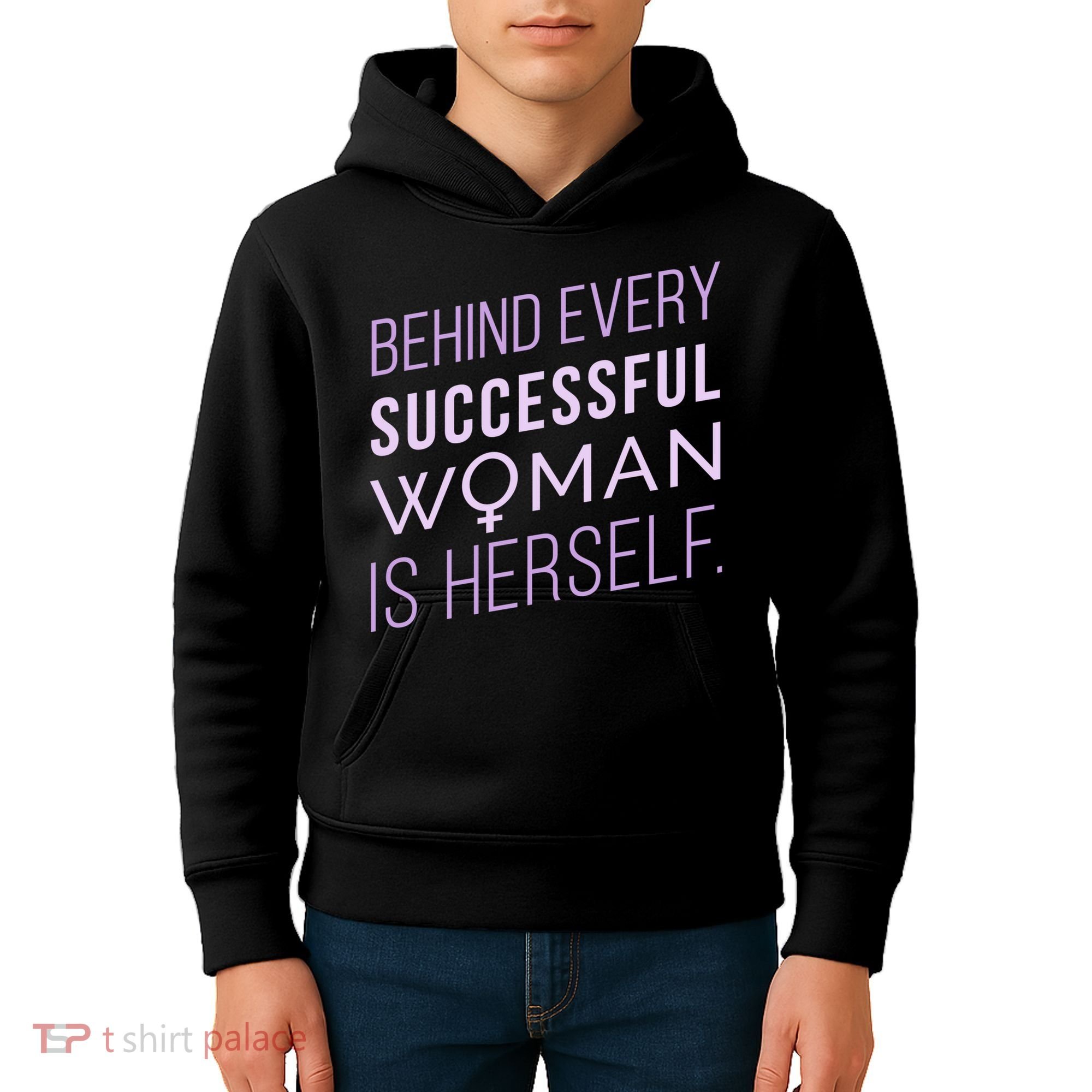 Behind Every Successful Woman Is Herself Kids Hoodie