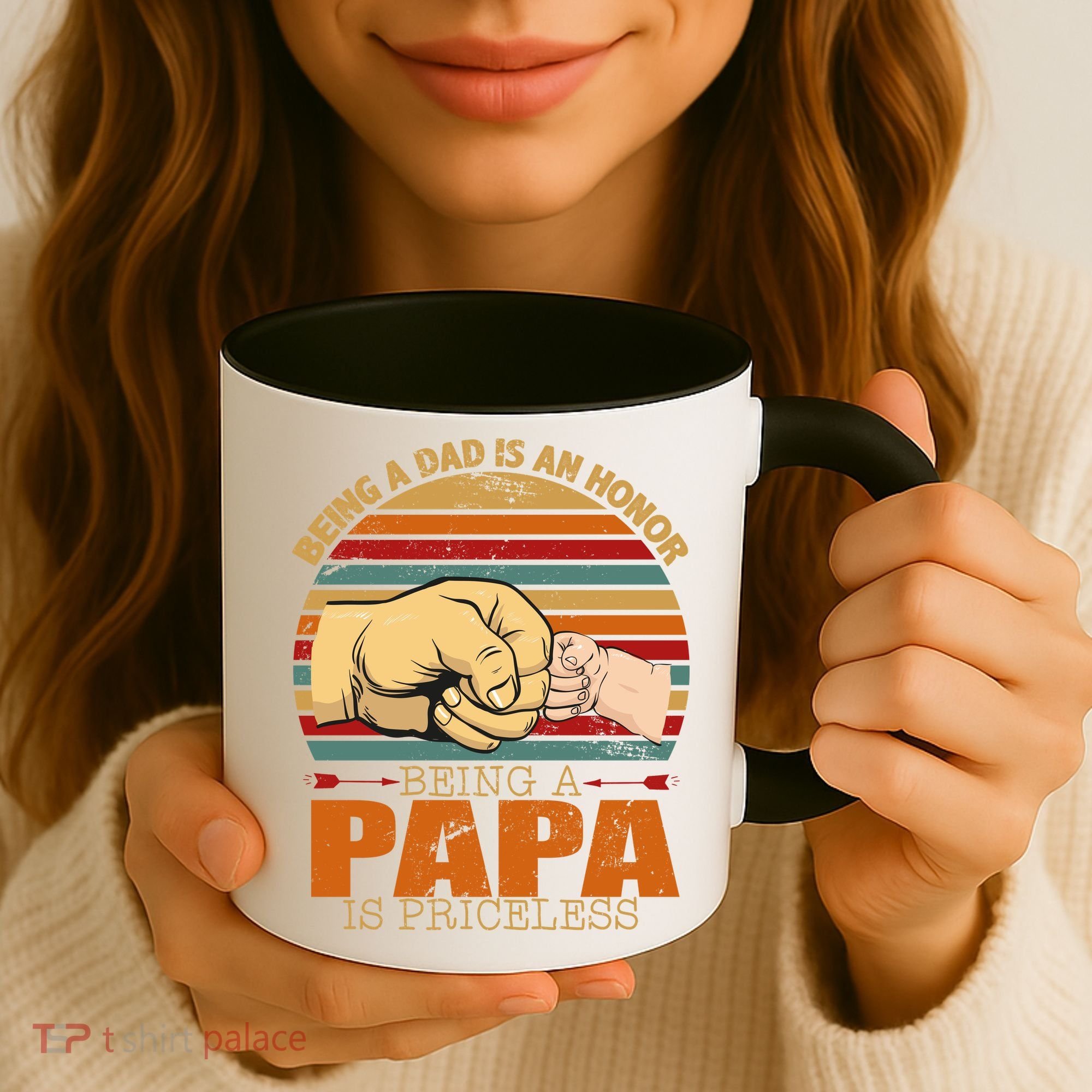 Being A Dad Is An Honor Being Papa Is Priceless Coffee Mug