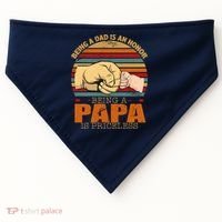 Being A Dad Is An Honor Being Papa Is Priceless USA-Made Doggie Bandana thumb 0