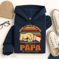 Being A Dad Is An Honor Being Papa Is Priceless Hoodie thumb 4