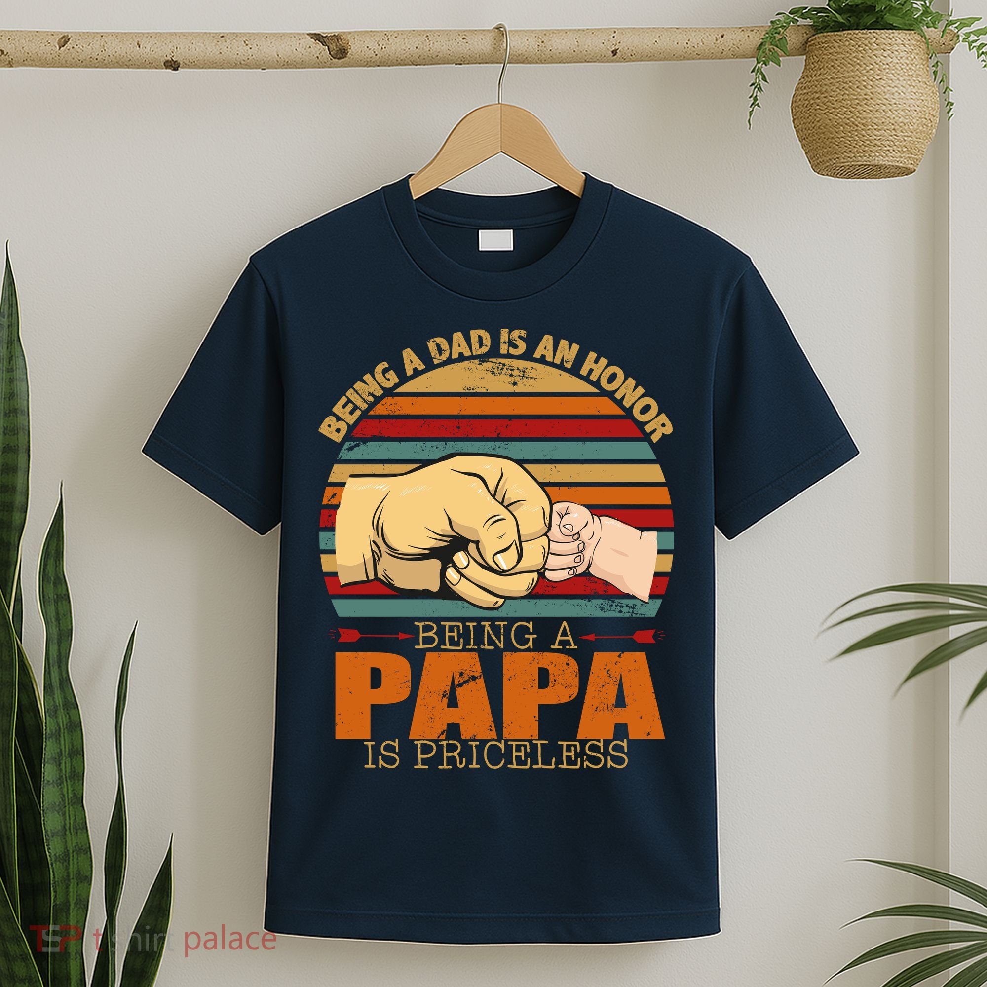 Being A Dad Is An Honor Being Papa Is Priceless T-Shirt