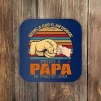 Being A Dad Is An Honor Being Papa Is Priceless Coaster thumb 0