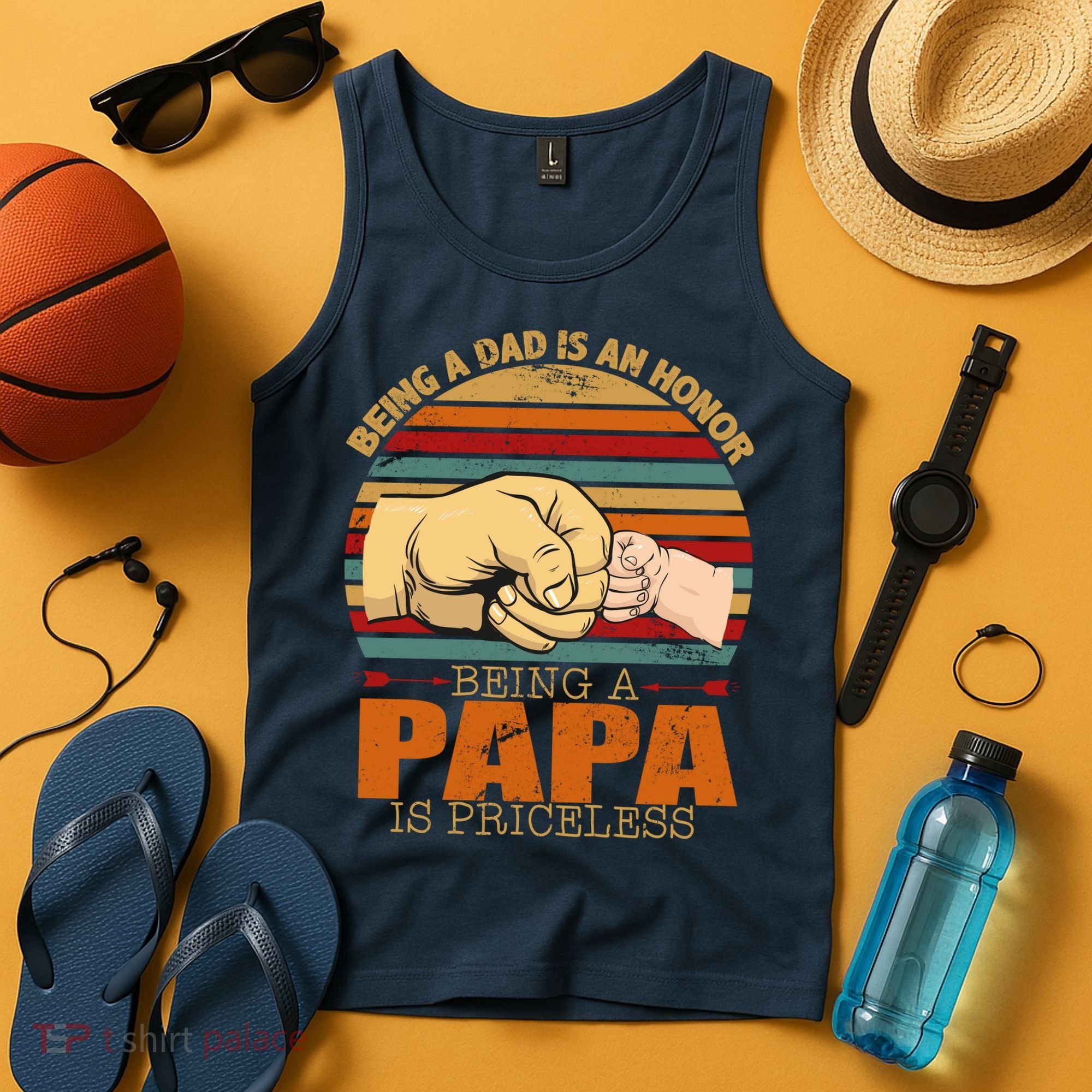 Being A Dad Is An Honor Being Papa Is Priceless Tank Top