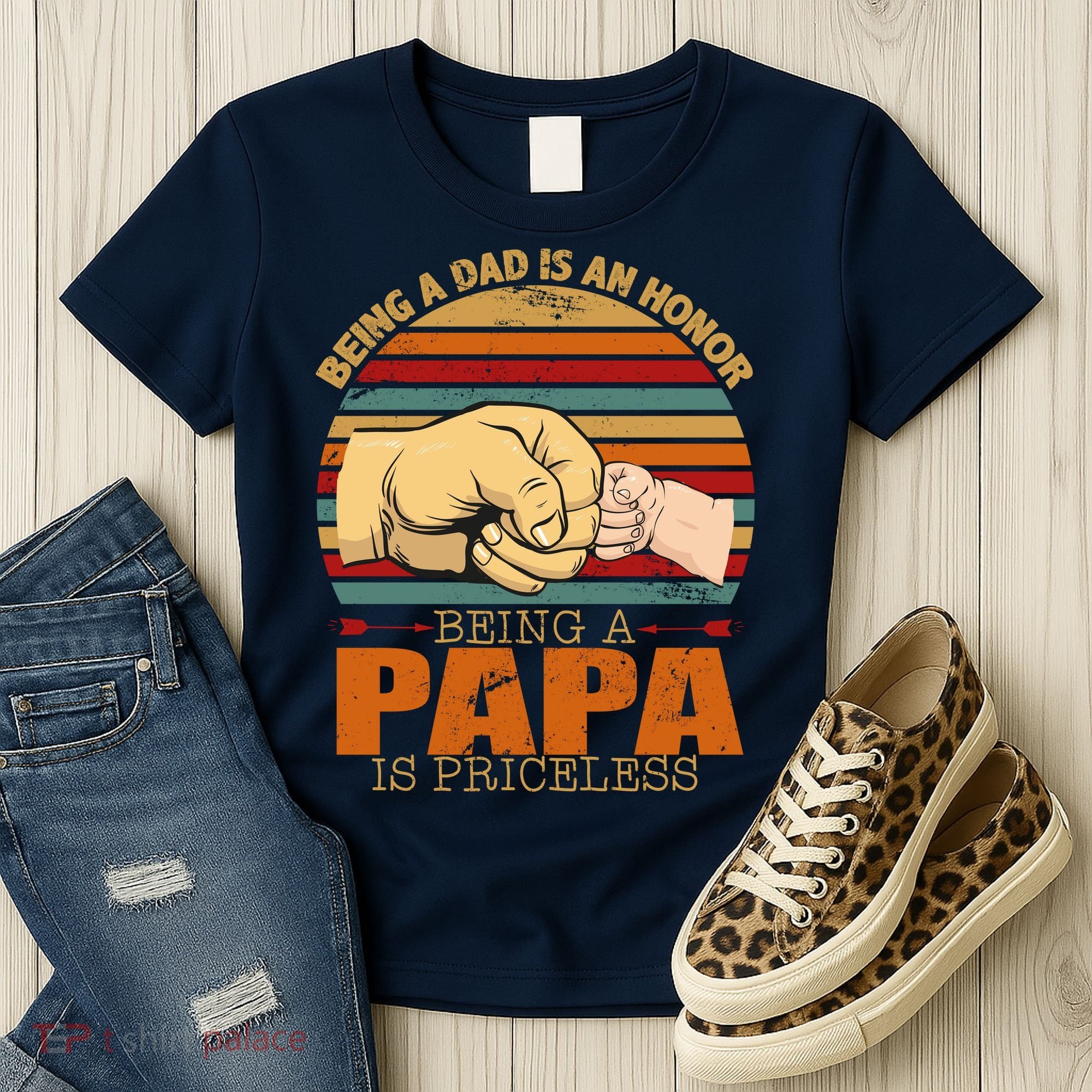 Being A Dad Is An Honor Being Papa Is Priceless Women's T-Shirt