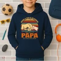 Being A Dad Is An Honor Being Papa Is Priceless Kids Hoodie thumb 2