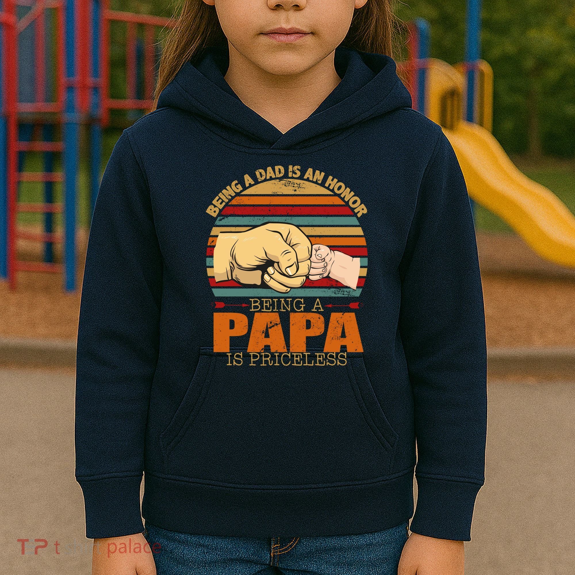 Being A Dad Is An Honor Being Papa Is Priceless Kids Hoodie