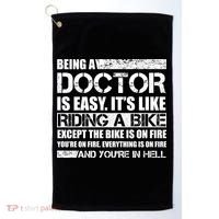 Being A Doctor Is Easy Golf Towel thumb 0