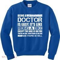 Being A Doctor Is Easy Kids Sweatshirt thumb 0