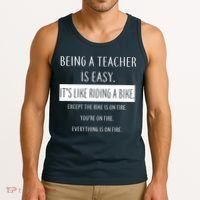 Being A Teacher Is Like Riding A Bike Tank Top thumb 3