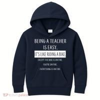 Being A Teacher Is Like Riding A Bike Kids Hoodie thumb 0