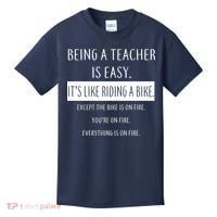 Being A Teacher Is Like Riding A Bike Kids T-Shirt thumb 0