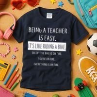 Being A Teacher Is Like Riding A Bike Kids T-Shirt thumb 3