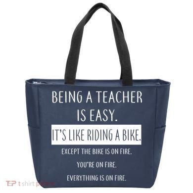 Being A Teacher Is Like Riding A Bike Tote Bag