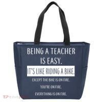 Being A Teacher Is Like Riding A Bike Tote Bag thumb 0