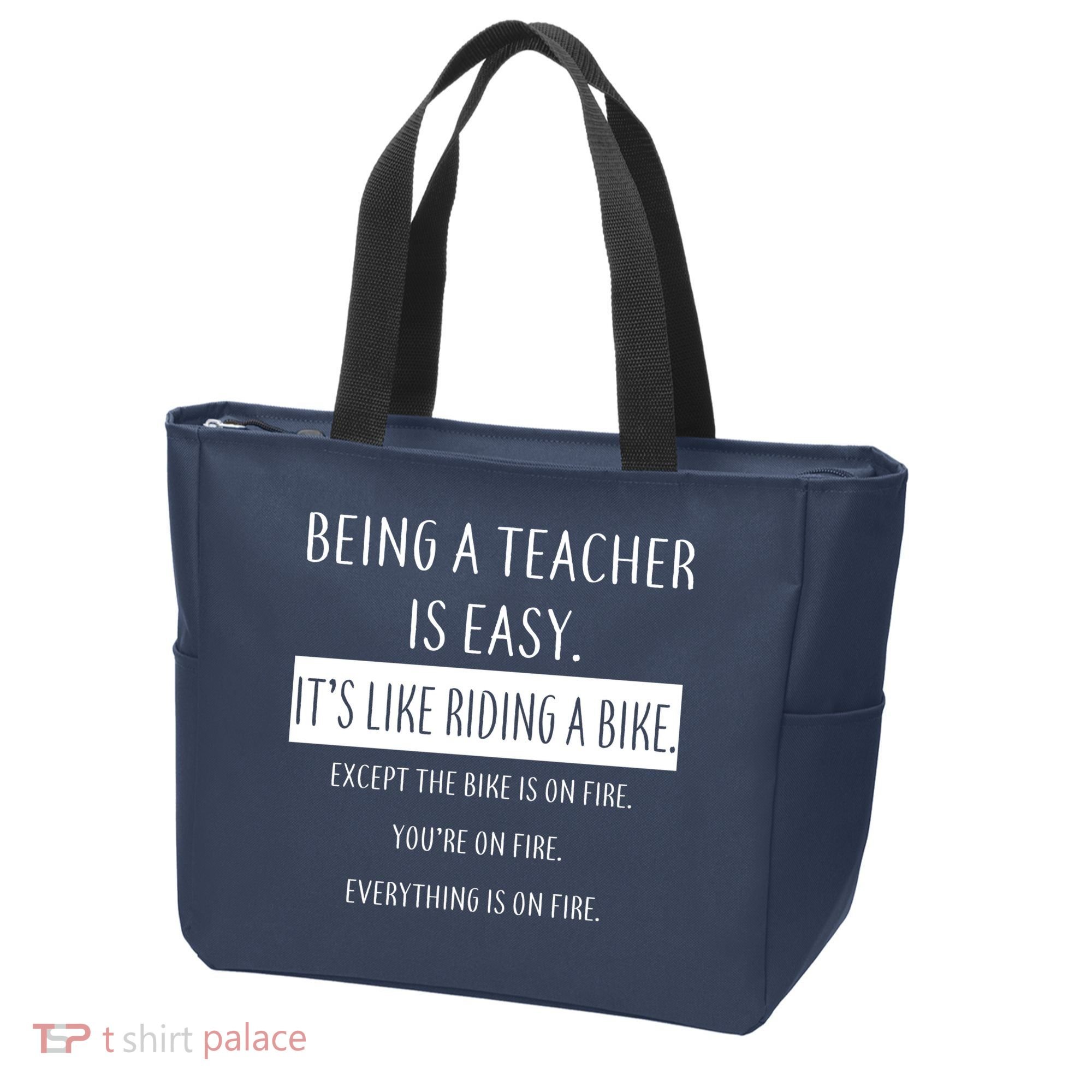 Being A Teacher Is Like Riding A Bike Tote Bag
