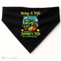 Being A Wife Is A Choice Being A Farmer's Wife IS A Privilege USA-Made Doggie Bandana thumb 0