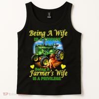 Being A Wife Is A Choice Being A Farmer's Wife IS A Privilege Tank Top thumb 2