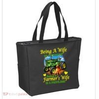 Being A Wife Is A Choice Being A Farmer's Wife IS A Privilege Tote Bag thumb 2