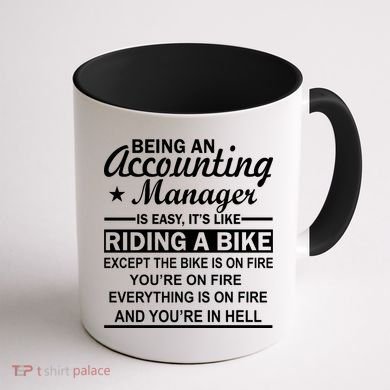Being An Accounting Manager Riding A Bike In Hell Coffee Mug back
