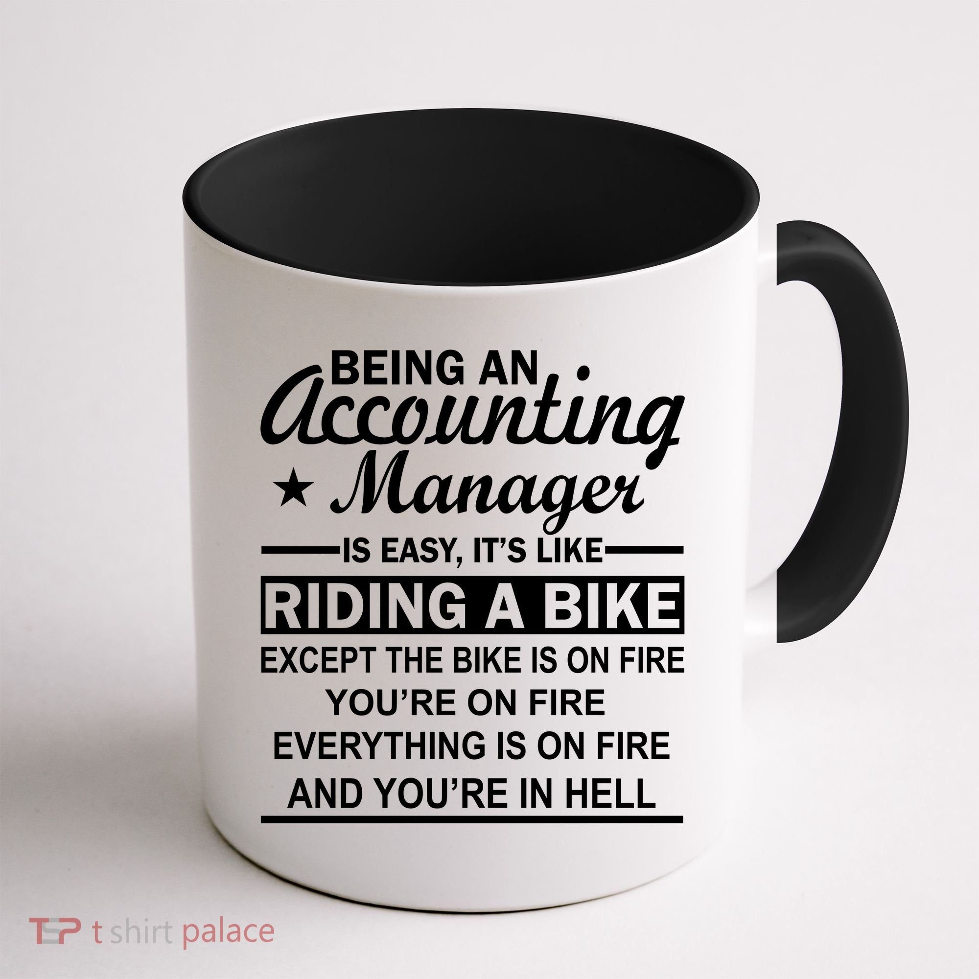 Being An Accounting Manager Riding A Bike In Hell Coffee Mug