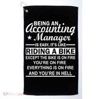 Being An Accounting Manager Riding A Bike In Hell Golf Towel thumb 0
