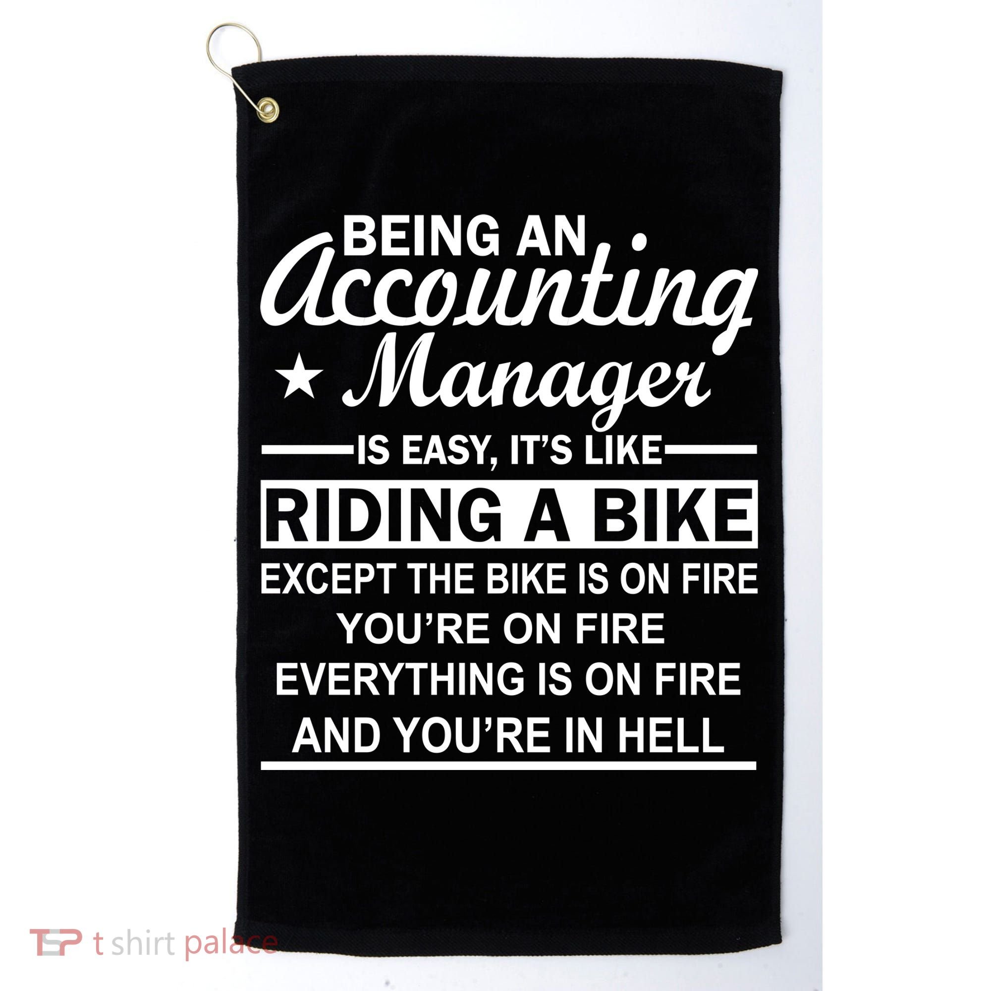 Being An Accounting Manager Riding A Bike In Hell Golf Towel