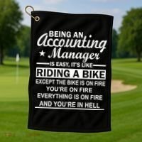 Being An Accounting Manager Riding A Bike In Hell Golf Towel thumb 1