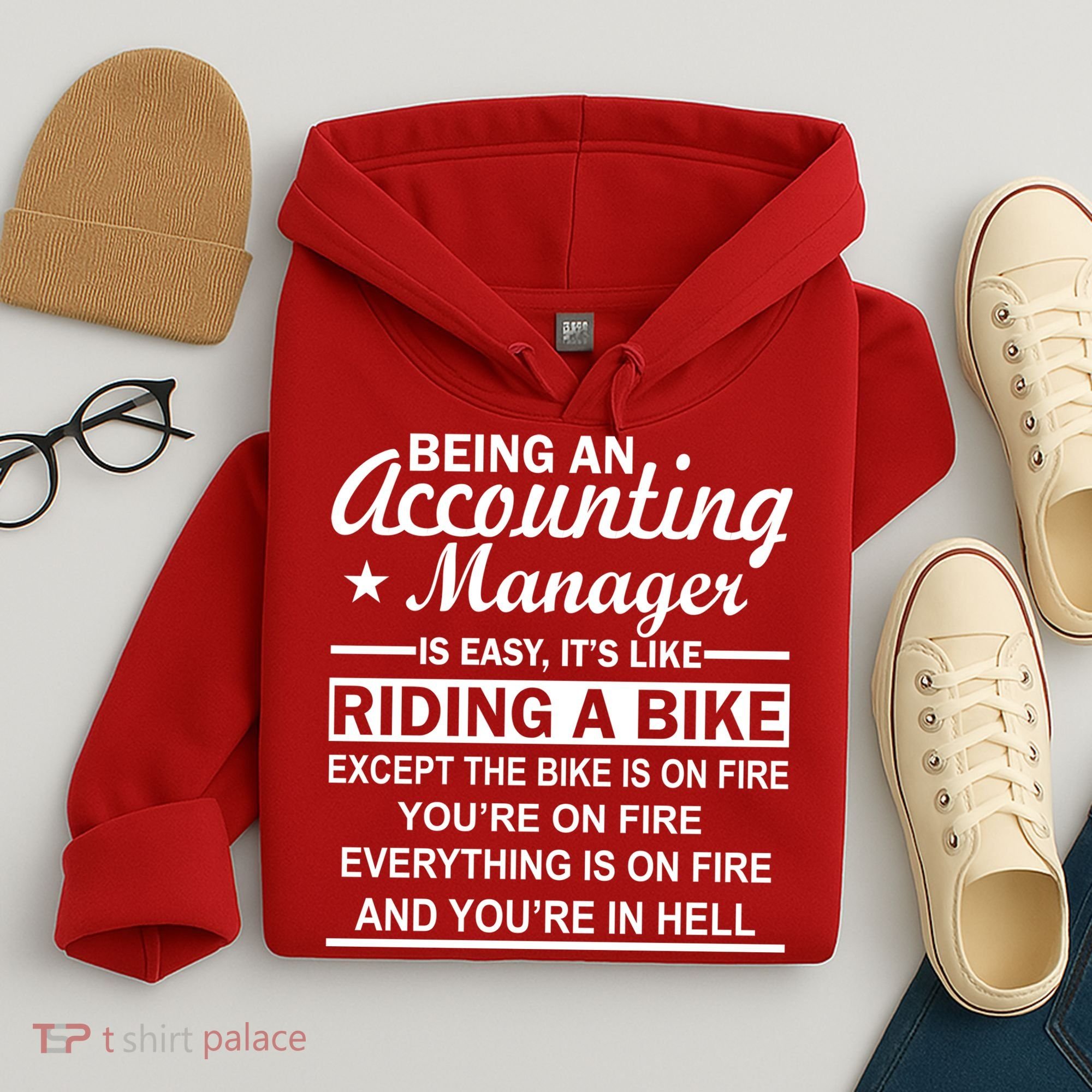 Being An Accounting Manager Riding A Bike In Hell Hoodie