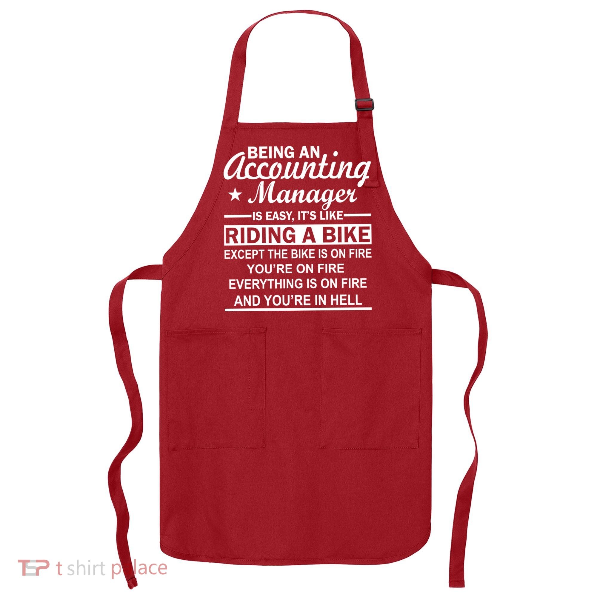 Being An Accounting Manager Riding A Bike In Hell Apron
