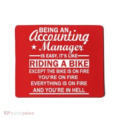 Being An Accounting Manager Riding A Bike In Hell Mousepad
