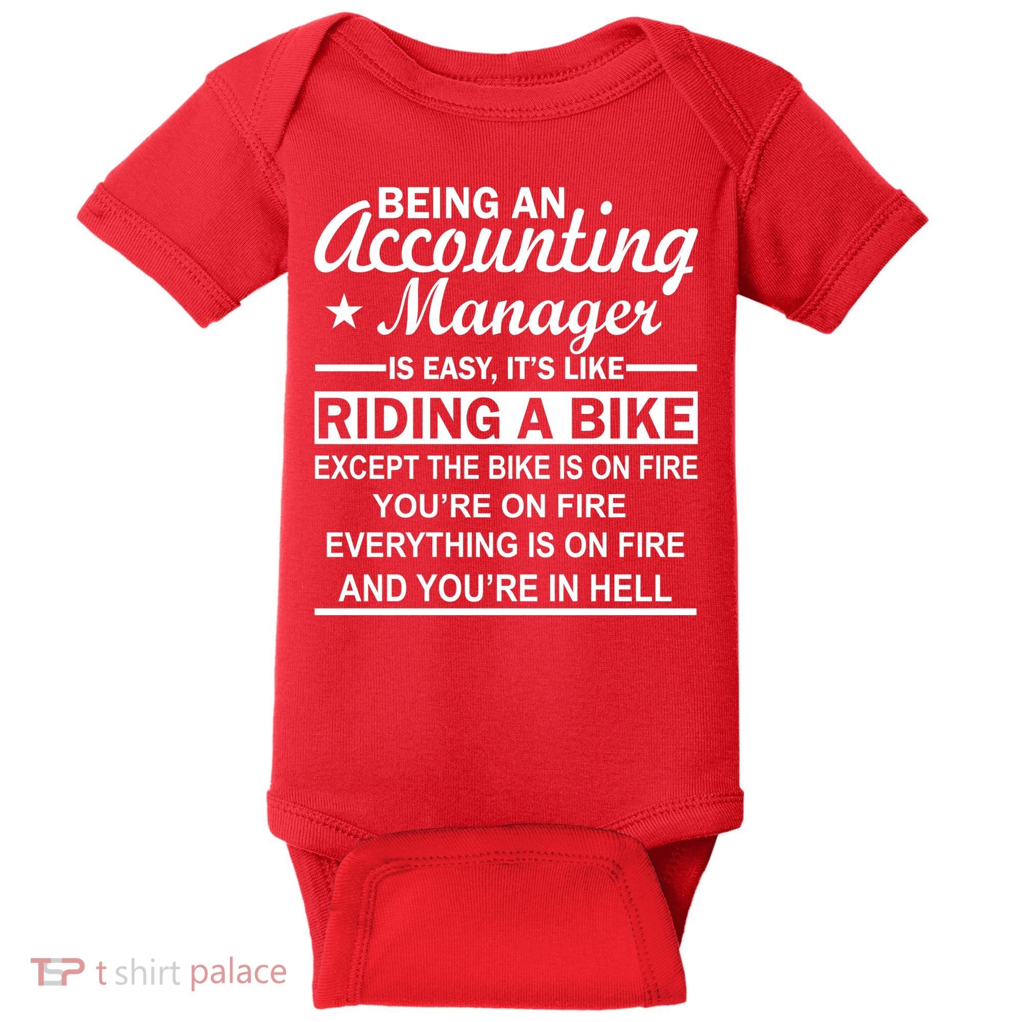 Being An Accounting Manager Riding A Bike In Hell Baby Bodysuit