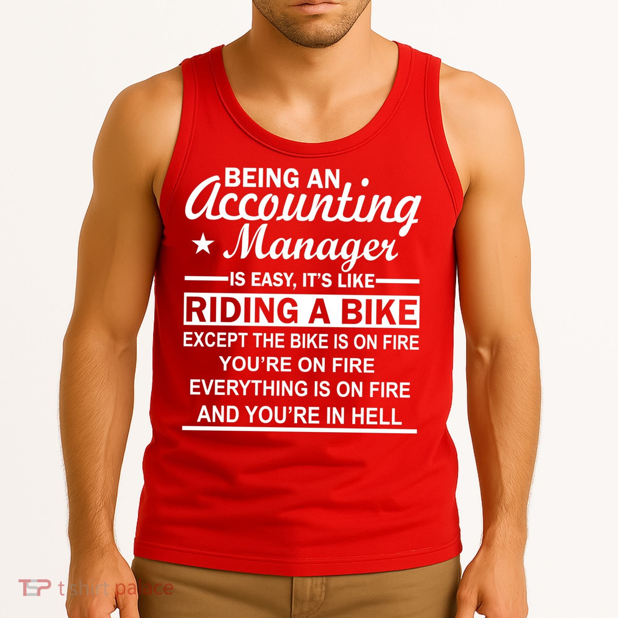 Being An Accounting Manager Riding A Bike In Hell Tank Top