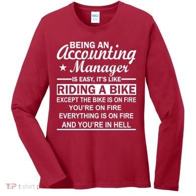 Being An Accounting Manager Riding A Bike In Hell Women's Long Sleeve Shirt