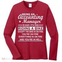 Being An Accounting Manager Riding A Bike In Hell Women's Long Sleeve Shirt thumb 0