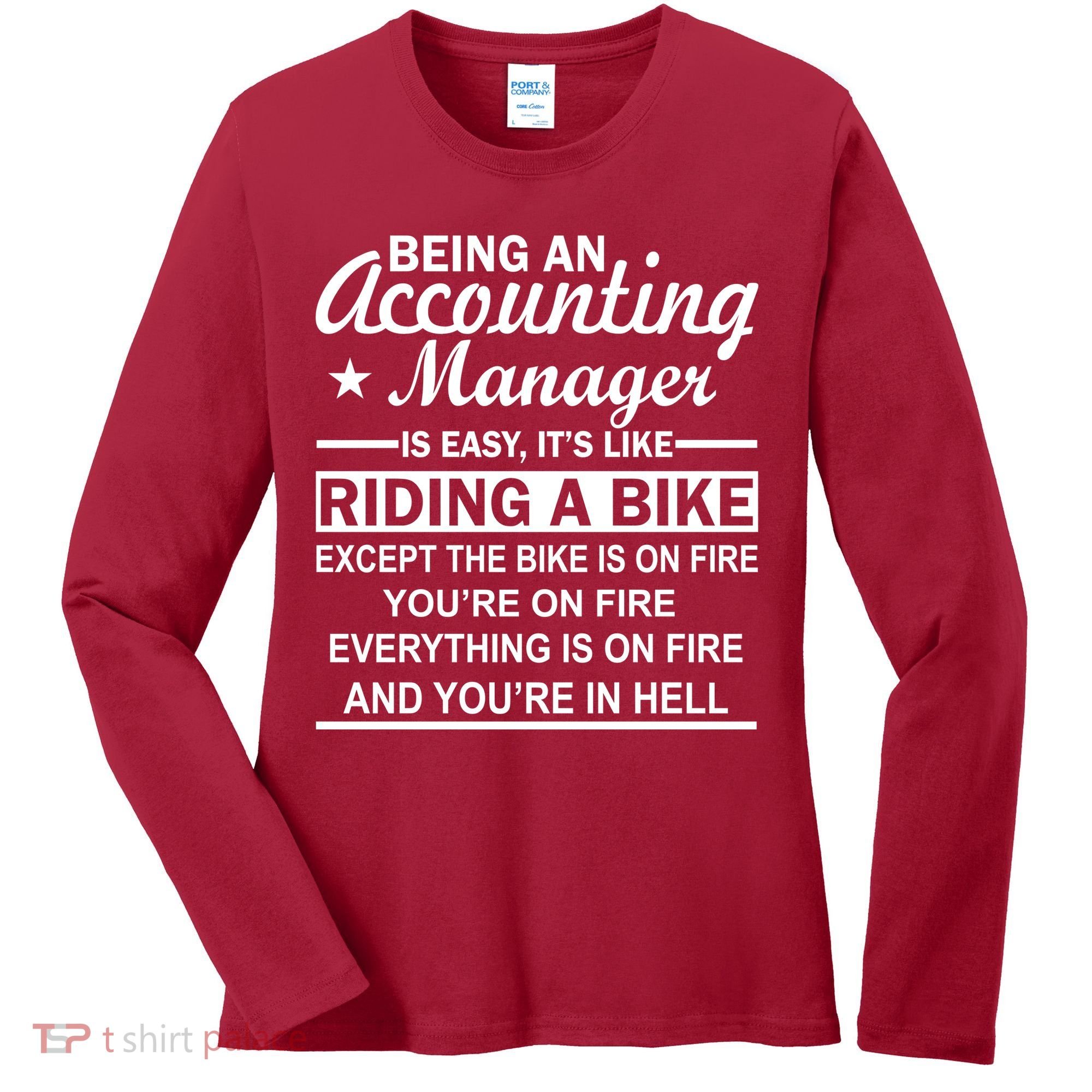 Being An Accounting Manager Riding A Bike In Hell Women's Long Sleeve Shirt