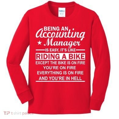 Being An Accounting Manager Riding A Bike In Hell Kids Long Sleeve Shirt