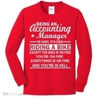 Being An Accounting Manager Riding A Bike In Hell Kids Long Sleeve Shirt thumb 0