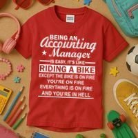 Being An Accounting Manager Riding A Bike In Hell Kids T-Shirt thumb 3