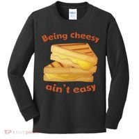 Being Cheesy Ain't Easy Kids Long Sleeve Shirt thumb 0